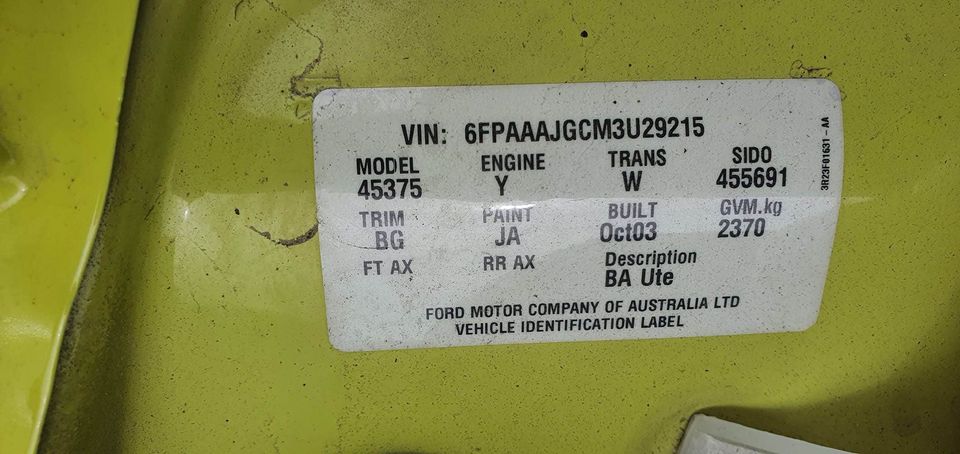 Car For Sale - 2003 Ford Falcon XR6