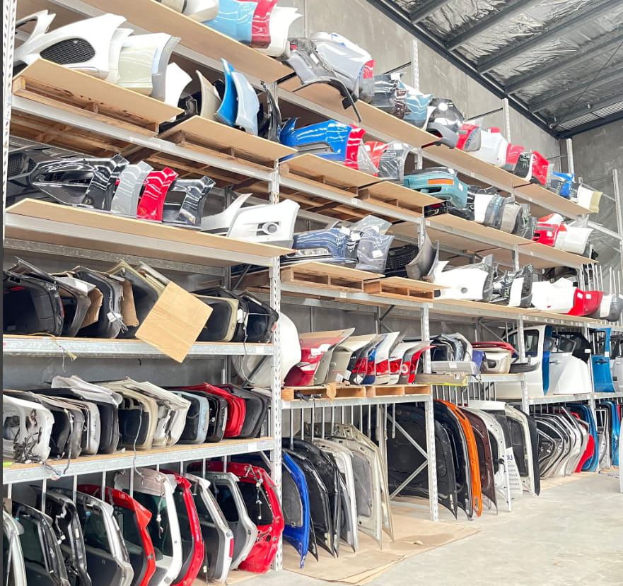 car parts on shelf