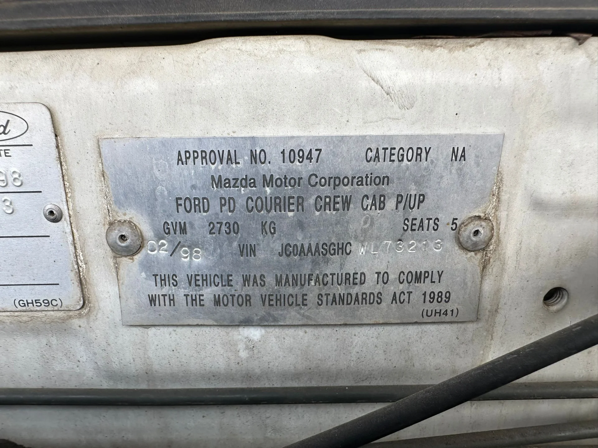 Ford Courier 1998 Manual Petrol