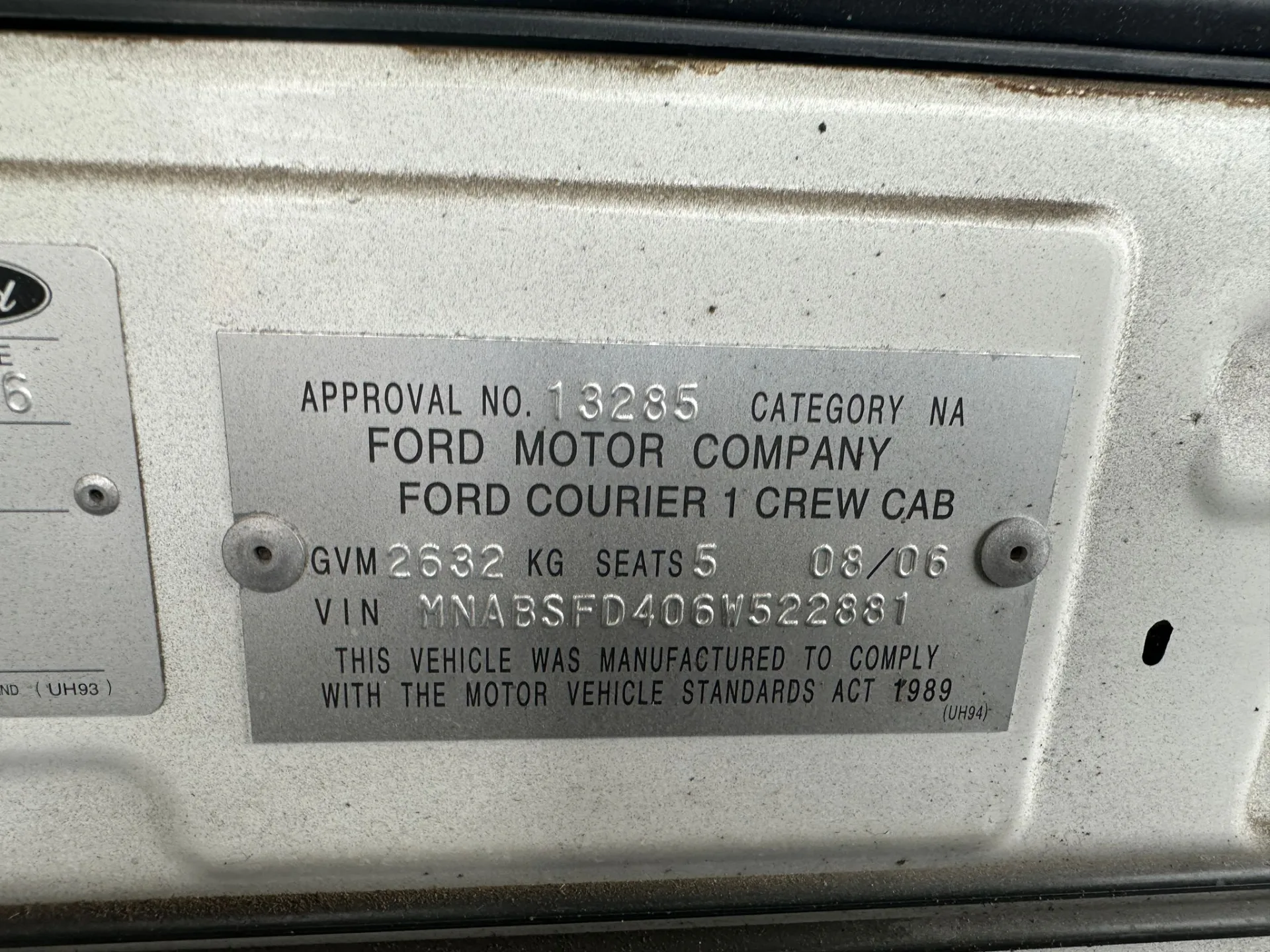 Ford Courier 2006 White Manual Diesel