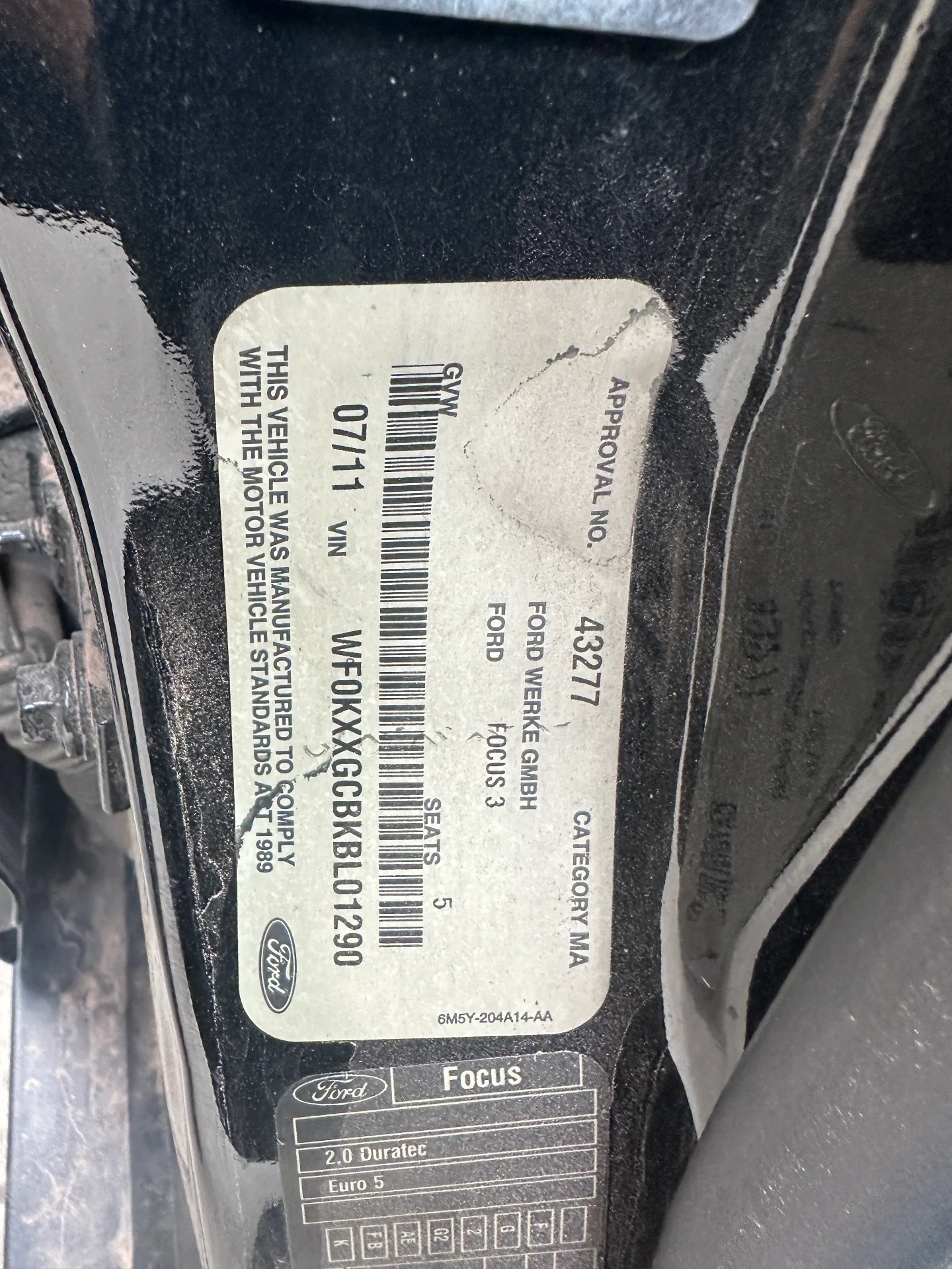 Ford Focus 2011 Black Auto Petrol