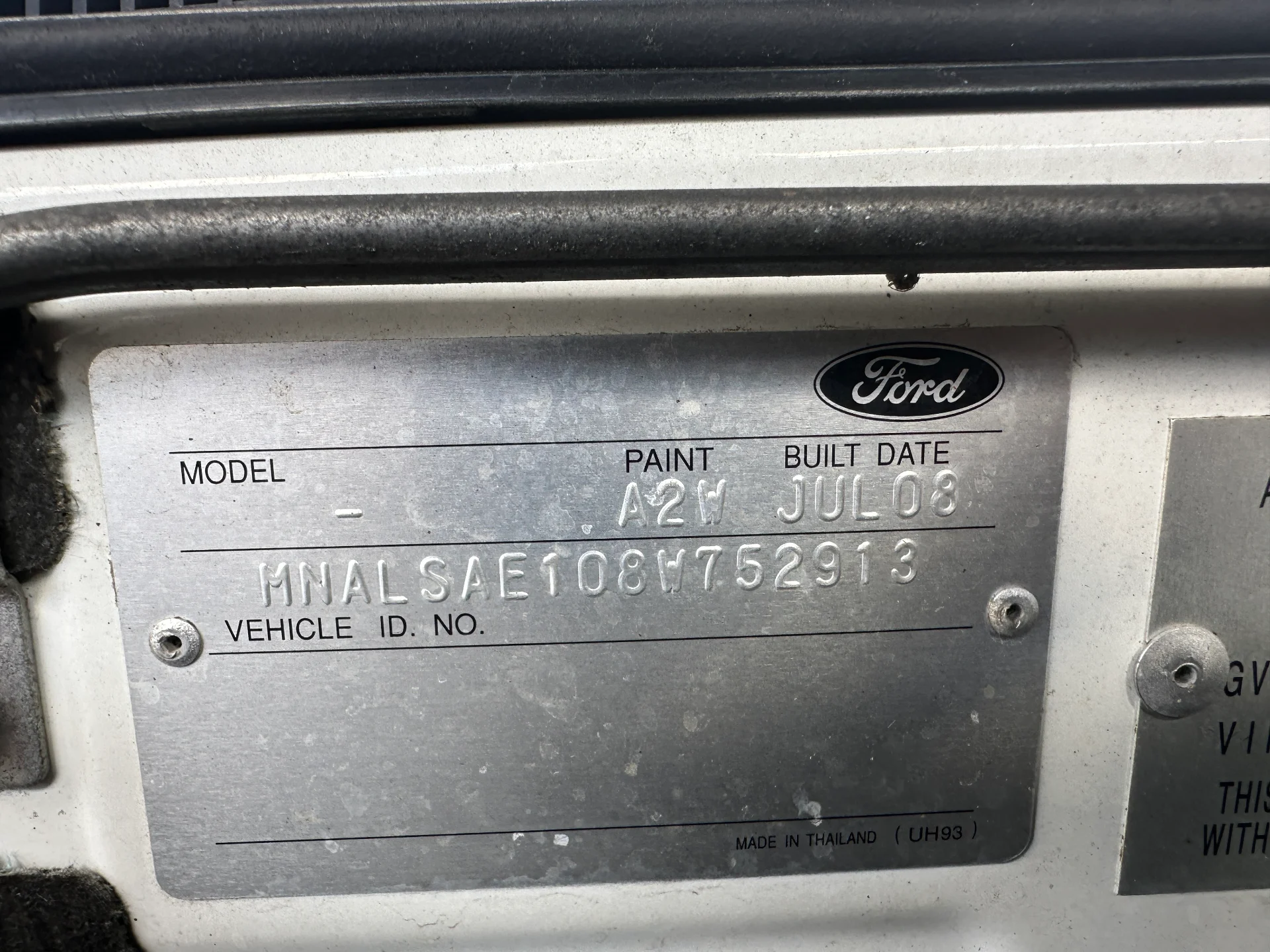 Ford Ranger 2008 White Manual Diesel