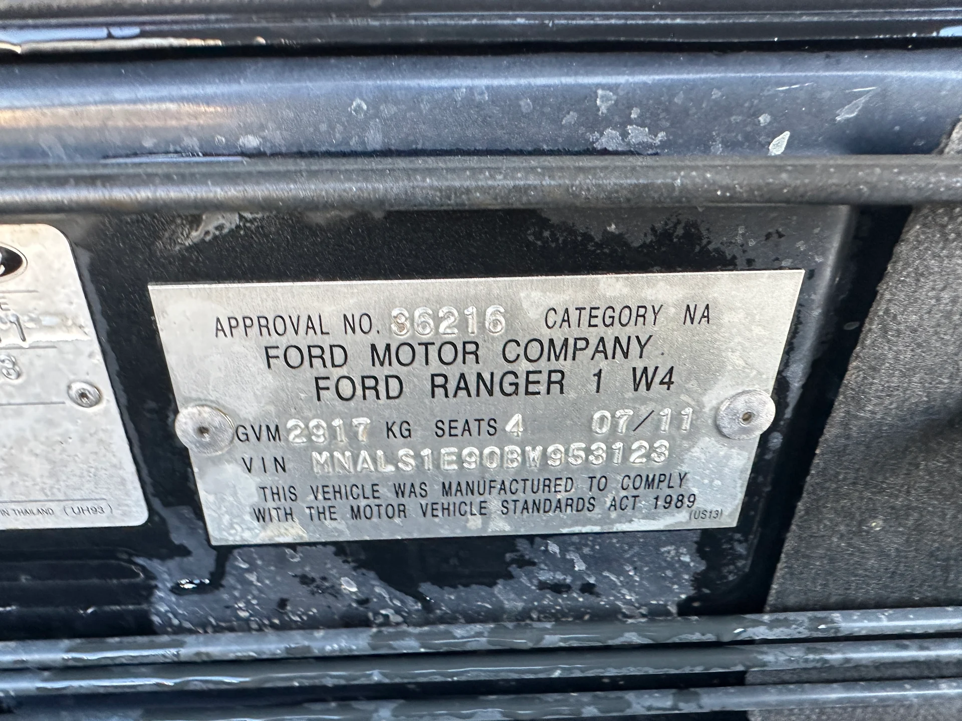 Ford Ranger 2011 Black Manual Diesel