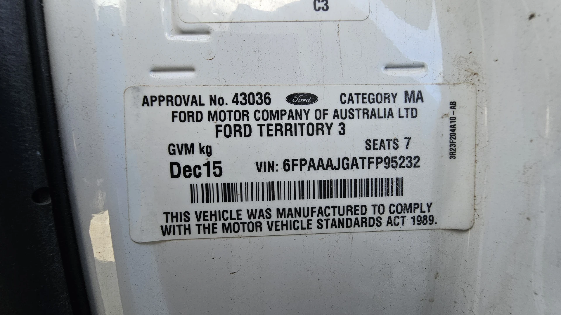 Ford Territory 2015 White Auto Diesel