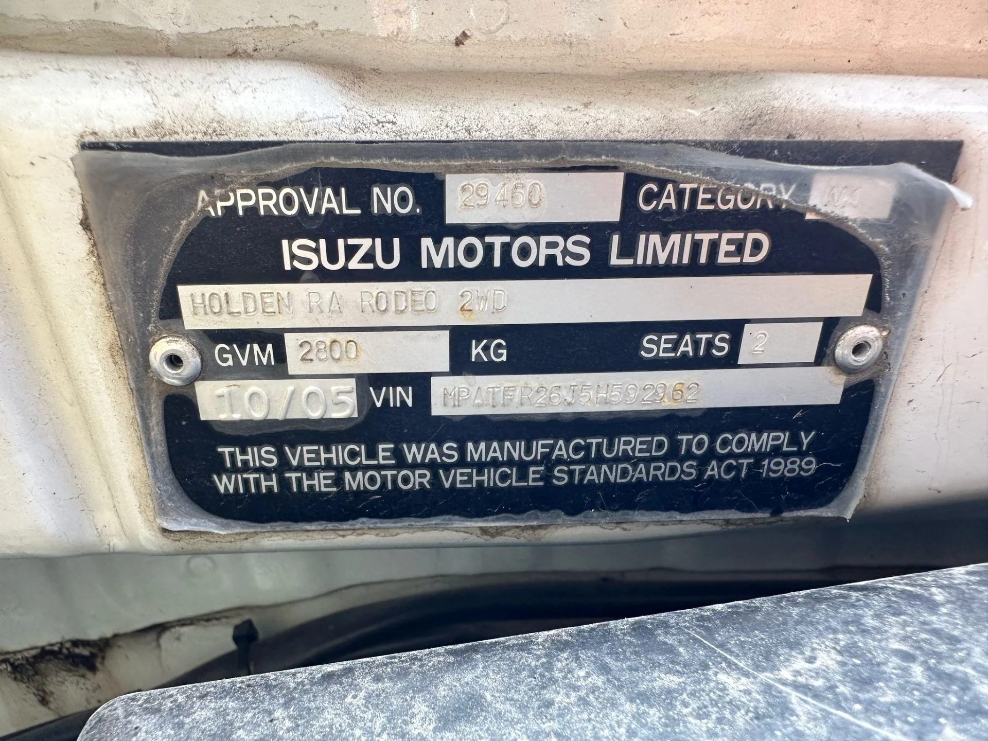 Holden Rodeo 2005 White Manual Petrol