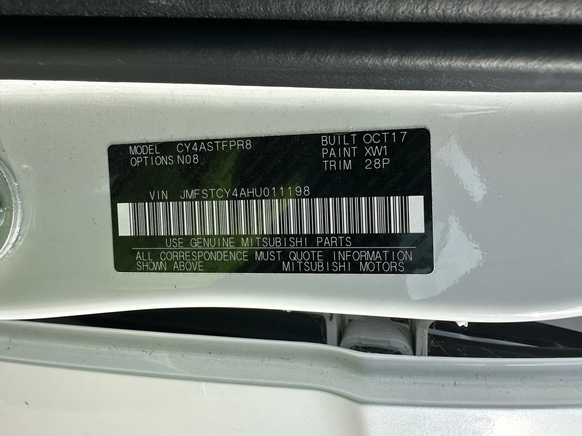 Mitsubishi Lancer 2017 White Auto Petrol